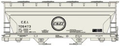 Accurail 81513 - Midwest Railroads - ACF 2-Bay Covered Hopper Chicago & Eastern Illinois (C&EI) 706473 - HO Scale