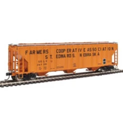 Walthers Proto 920-106160 - 55' Evans 4780 Cubic Foot 3-Bay Covered Hopper Famers Co-op Association (USLX) 26724 - HO Scale