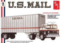 AMT 1326 - Ford C900 US Mail Truck W/ USPS Trailer - 1:25 Scale Kit