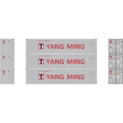 Athearn 17390 - 40' Corrugated Low-Cube Container (3) YangMing - N Scale