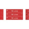 Athearn 17393 - 40' Corrugated Low-Cube Container (3) Kawasaki Kisen Kaisha, Ltd (K Line) - N Scale