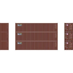 Athearn 17398 - 40' Corrugated Low-Cube Container (3) Beacon (BMOU) - N Scale