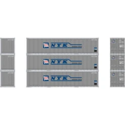 Athearn 17705 - 40' Smooth Side Container NYK Logistics 3 Pack - N Scale