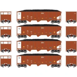 Athearn 25578 - 40' 3-Bay Ribbed Hopper W/ Load Canadian National (CC) 40206, 40201, 40172, 40157 - N Scale
