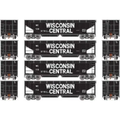Athearn RTR 7078 - 40' Offset Ballast Hopper W/ Load Wisconsin Central (WC) 112, 119, 125, 128 - HO Scale