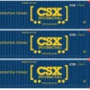 Atlas 20006661 - 53' JINDO Container (3) CSX (CSXU) - HO Scale