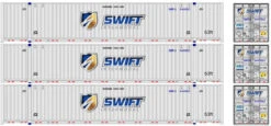 Atlas 20006671 - 53' JINDO Container (3) Swift - HO Scale