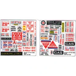 Blair Line 053 - Storefront & Advertising Signs -- Service Station/Automotive - N Scale Kit