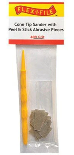 Flex-i-File CS400 - Cone-Tip Sander - 400 Grit Abrasive Pieces (10) & Handle