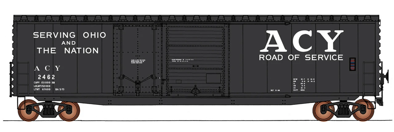 InterMountain 45632-03 - 50' PS-1 Double Door Boxcar Akron, Canton And Youngstown (ACY) 2310 - HO Scale