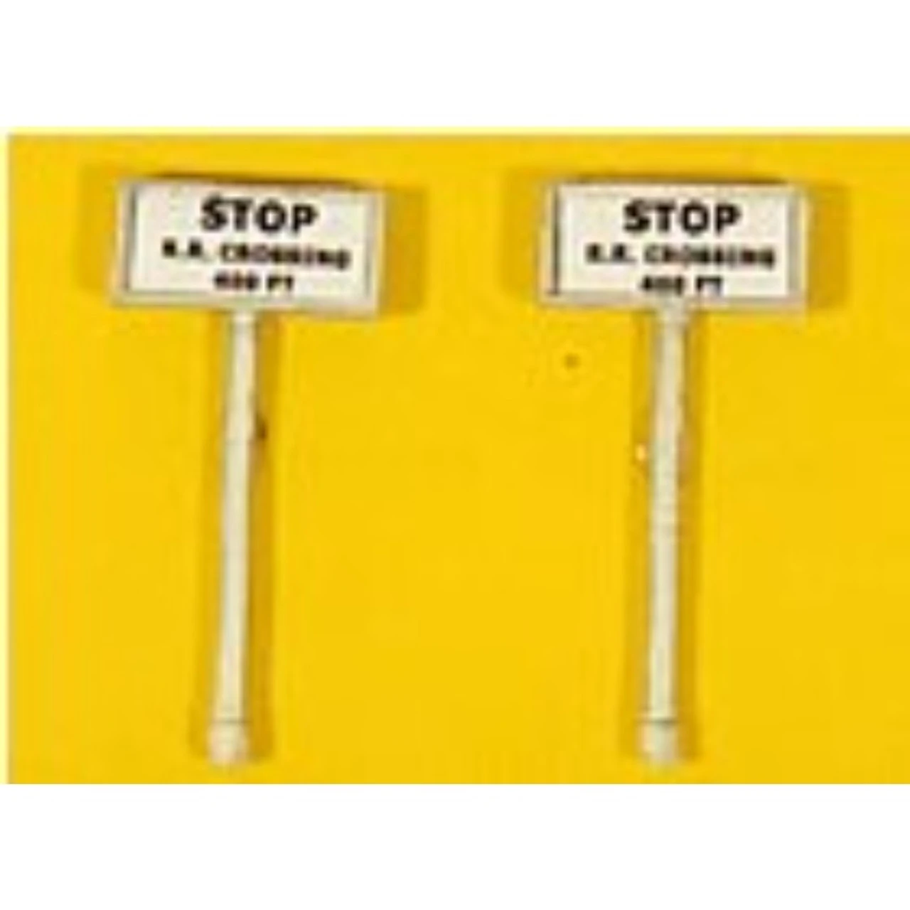 JL Innovative 839 - Stop RR Crossing 400 Ft. Sign (2) - HO Scale