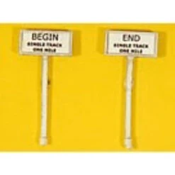 JL Innovative 840 - Begin/End Single Track Signs (2) - HO Scale