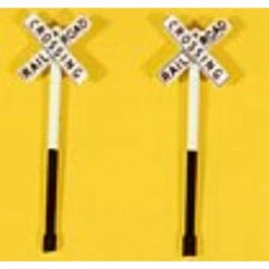 JL Innovative 846 - Railroad Crossbuck Signs, 2-Tone (2) - HO Scale