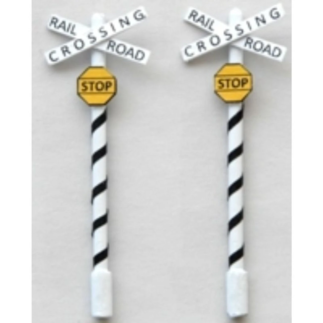 JL Innovative 858 - Custom "Tiger Striped" Steam Era Crossbuck & Stop(2) - HO Scale