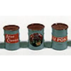 JL Innovative 912 - Custom Barrel Paint & Chemical, Gray W/Red Top (5) - HO Scale