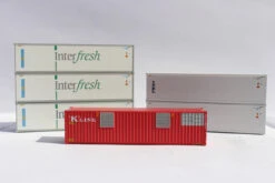Jacksonville Terminal Co 406514 - 40' High Cube Container 6 Pack - Interfresh, Itel, Kawasaki Kisen Kaisha, Ltd (K Line) - N Scale