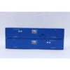 Jacksonville Terminal Co 537068 - 53' 8-55-8 Corrugated 4VI Containers, W/ Placards YRC Set 2 YRC Freight (YRCU) 450005, 450244 - N Scale