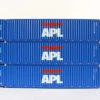 Jacksonville Terminal Co 953037-3 - 53' Ocean Container (3) (MAGNETIC CONNECTION) American President Lines - HO Scale