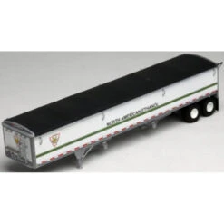 Lonestar Model 6021 - Wilson Pacesetter 43' Grain Trailer - Pre-painted White Body / Black Tarp, North American Ethanol - HO Scale Kit