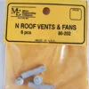 Micro Engineering 80-202 - Roof Vents & Fans 6pcs - N Scale