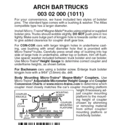 Micro-Trains 00302000 - Arch Bar Trucks Without Couplers (1011) 1 Pair