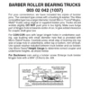 Micro-Trains 00302042 - Barber Roller Bearing Trucks With Medium Extension Couplers (1037) 1 Pair