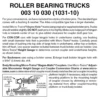 Micro-Trains 00310030 - Roller Bearing Trucks Without Couplers (1031-10) 10 Pair