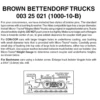 Micro-Trains 00325021 - Bettendorf Trucks With Short Extension Couplers - Brown (1000-10-B) 10 Pair