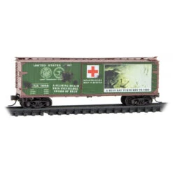 Micro-Trains Line 03900272 - 40' Double-Sheath Wood Box Car United States Army (USA) War Of The Worlds Car #3 - N Scale