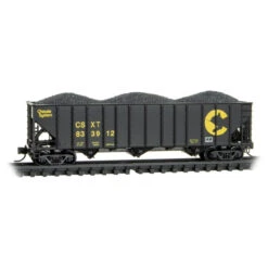 Micro-Trains Line 10800441 - 100-Ton 3-Bay Open Hopper W/ Coal Load CSX (CSXT) 833912 - N Scale