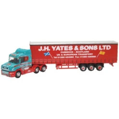 Oxford Diecast NTCAB008 - 1990-2010 Scania T Tractor With Curtain-Side Trailer - N Scale
