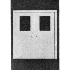 Pikestuff 541-1111 - Double Door With Window - HO Scale Kit
