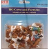 Rock Island Hobby 062300 - Cows And Farmers - Painted (16 Cows, 2 Farmers) - HO Scale