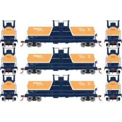 Athearn Roundhouse 73009 - Chemical Tank Car Vulcan Chemicals (UCLX) 1010, 1012, 1017 - HO Scale