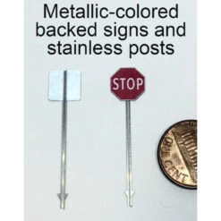 Showcase Miniatures 2351 - Traffic Signs (12 Metallic Back Colored Signs) - HO Scale Kit