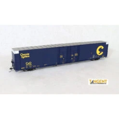 Tangent Scale Models 25040-02 - Greenville 86′ Double Plug Door Box Car Chessie (C&O) 493122 - HO Scale