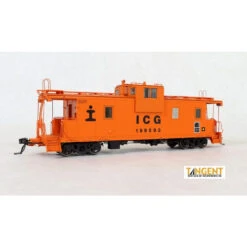 Tangent Scale Models 60212-02 - IC Centralia Wide-Vision Steel Caboose - Simplified Orange Repaint W/ Logo 1978+ Illinois Central Gulf (ICG) 199480 - HO Scale