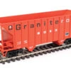 Walthers Mainline 910-56608 - 34' 100-Ton 2-Bay Hopper Granite Rock (GRCX) 1823 - HO Scale