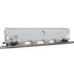 Walthers Proto 920-105841 - 67' Trinity 6351 4-Bay Covered Hopper - Ready To Run -- Archer-Daniels-Midland (gray, Leaf Logo, Yellow Conspicuity Stripes) Archer-Daniels-Midland (ADMX) 63469 - HO Scale