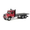Walthers SceneMaster 949-11652 - International(R) 7600 3-Axle Flatbed Truck -- Red Cab, Black Flatbed - HO Scale