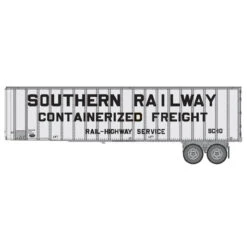 Walthers SceneMaster 949-2614 - Flexi-Van 40' Trailer 2-Pack - Assembled (Containerized Freight; End Doors) Southern (SOU) SC10, SC-23 - HO Scale